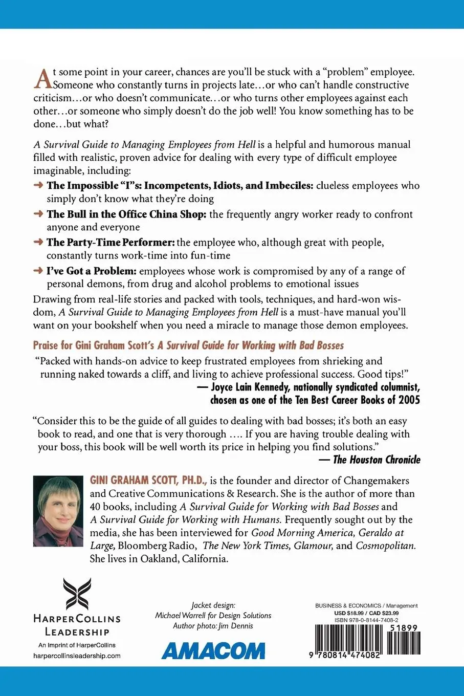 Rückseite: 9780814474082 | A Survival Guide to Managing Employees from Hell | Gini Scott | Buch