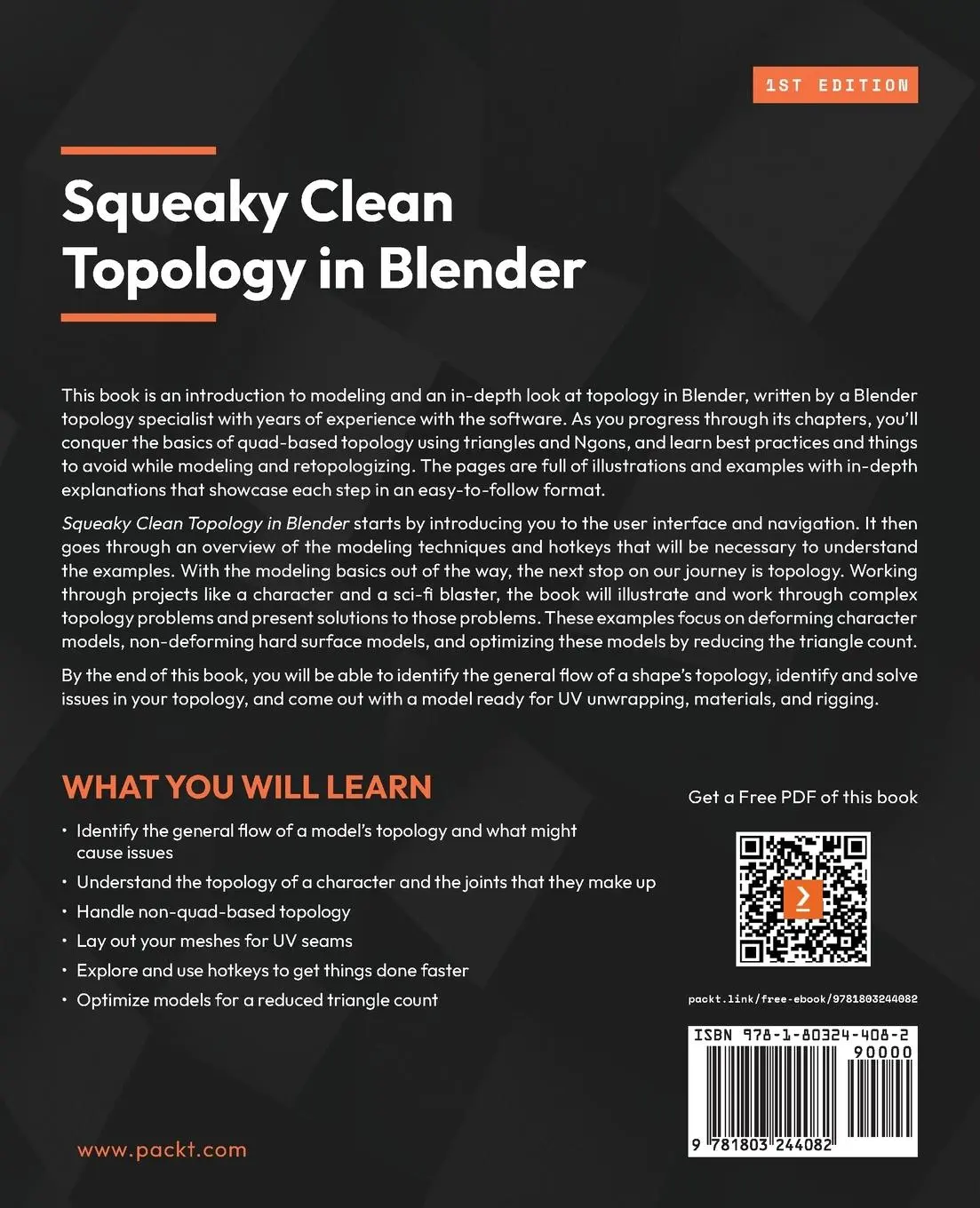 Rückseite: 9781803244082 | Squeaky Clean Topology in Blender | Michael Steppig | Taschenbuch