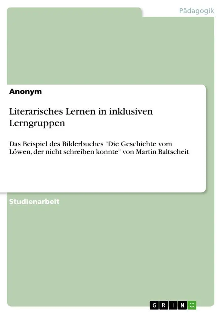 Cover: 9783389094082 | Literarisches Lernen in inklusiven Lerngruppen | Anonymous | Buch