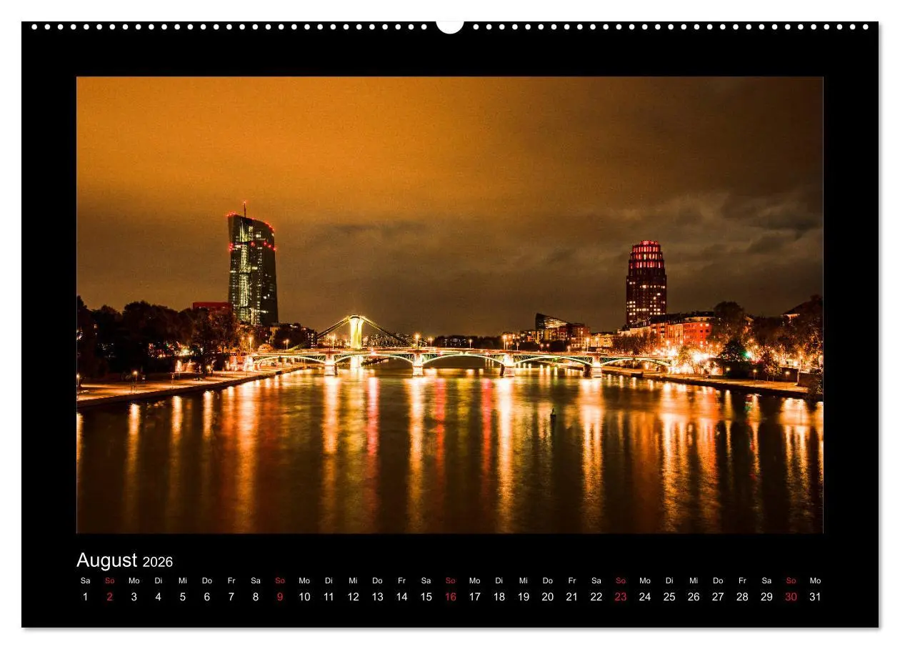 Bild: 9783457924082 | Frankfurt bei Nacht 2026 (Wandkalender 2026 DIN A2 quer), CALVENDO...