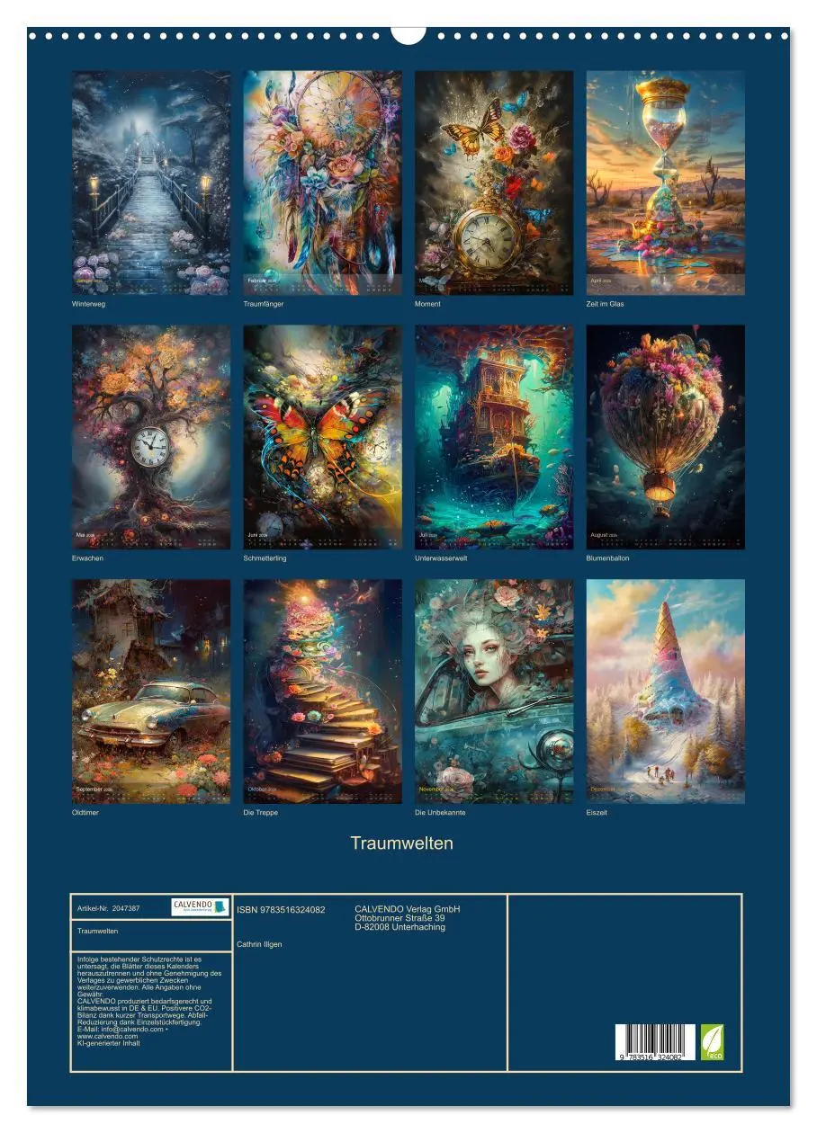 Bild: 9783516324082 | Traumwelten (Wandkalender 2026 DIN A2 hoch), CALVENDO Monatskalender