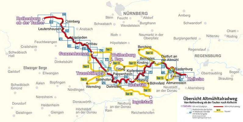 Bild: 9783850264082 | KOMPASS Fahrradführer Altmühltal-Radweg von Rothenburg ob der...