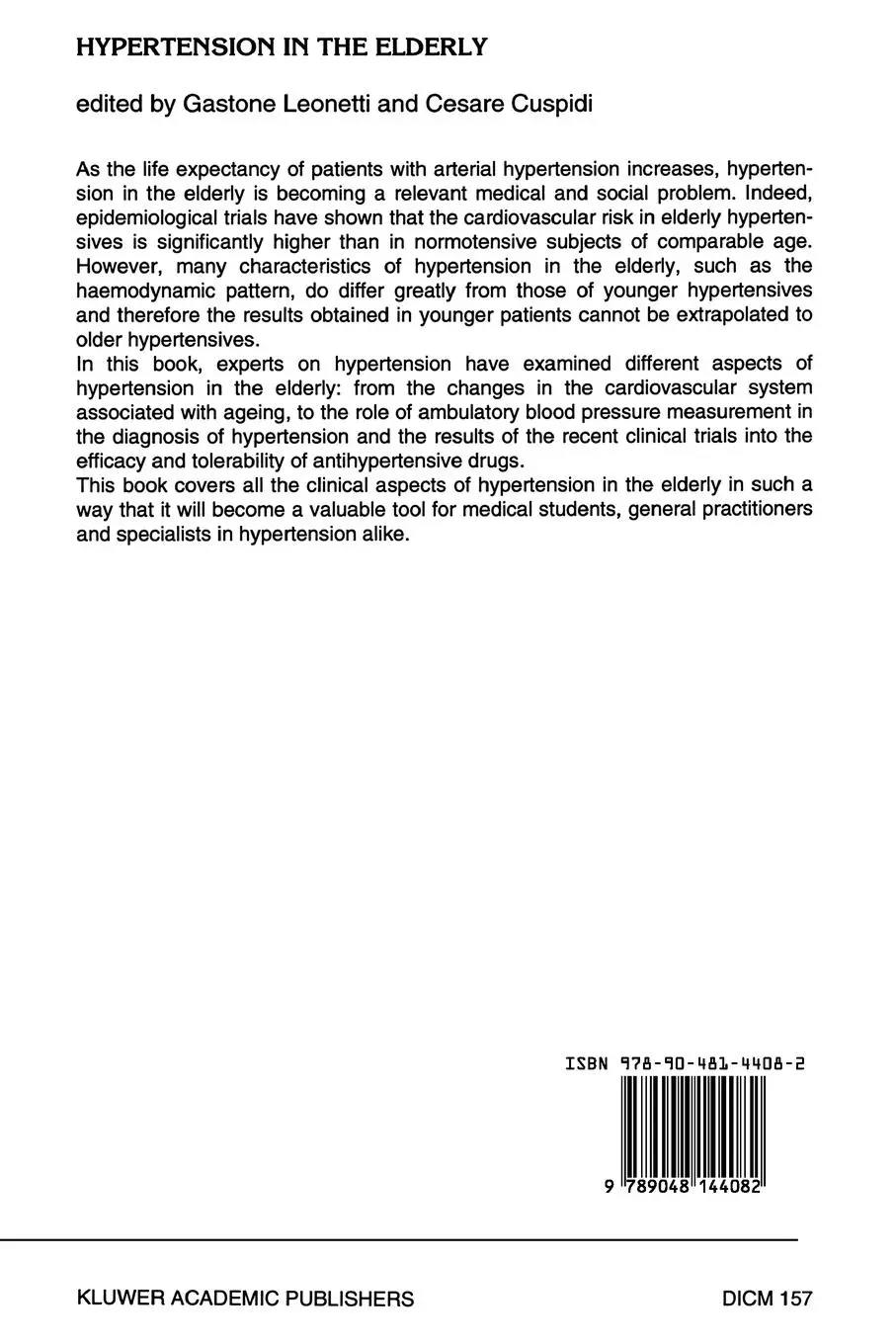 Rückseite: 9789048144082 | Hypertension in the Elderly | G. Leonetti (u. a.) | Taschenbuch | x