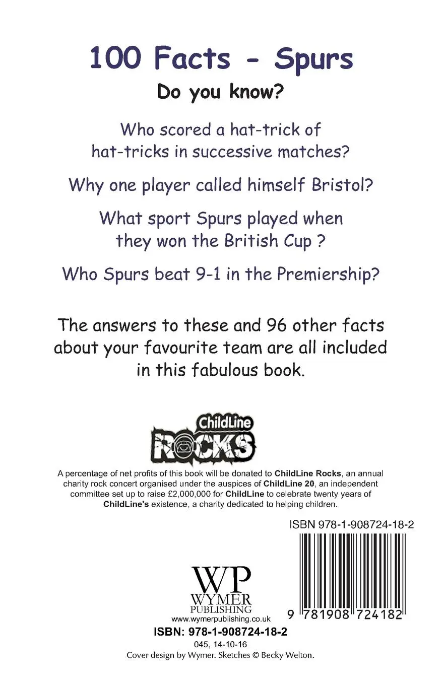 Rückseite: 9781908724182 | Tottenham Hotspur FC - 100 Facts | Steve Horton | Taschenbuch | 2016