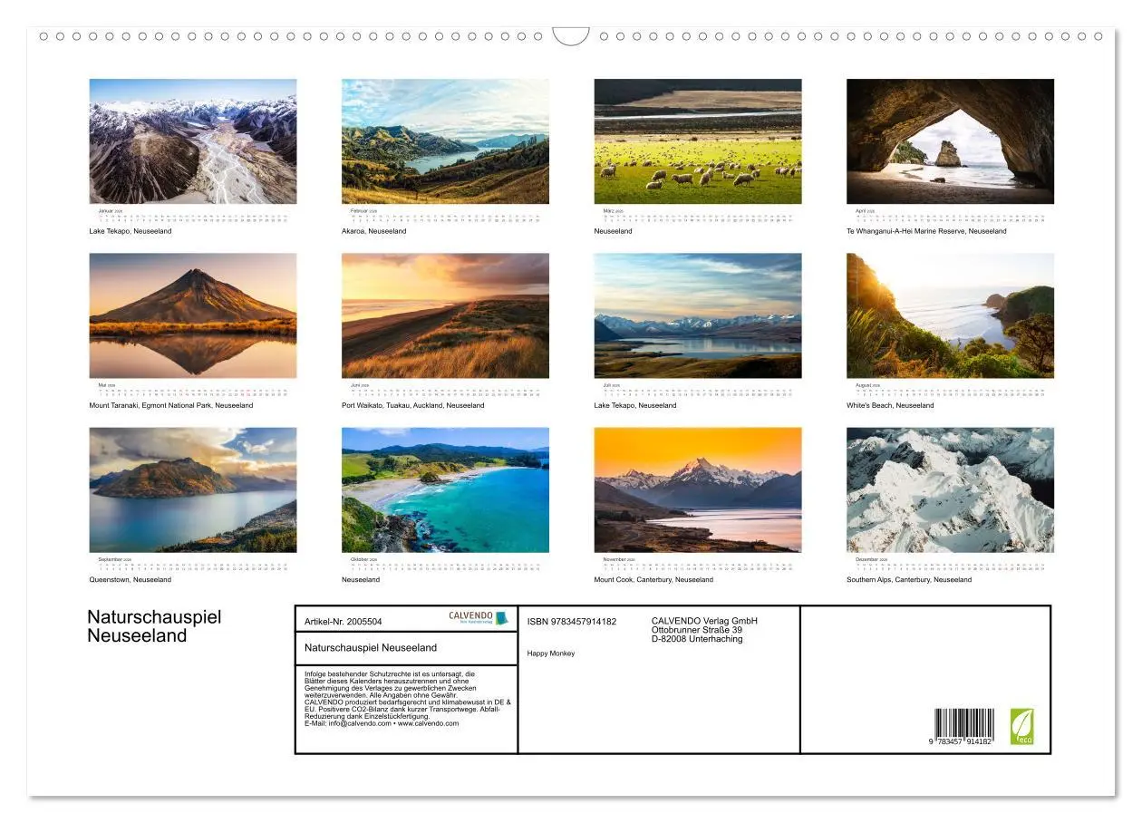 Bild: 9783457914182 | Naturschauspiel Neuseeland (Wandkalender 2026 DIN A2 quer),...
