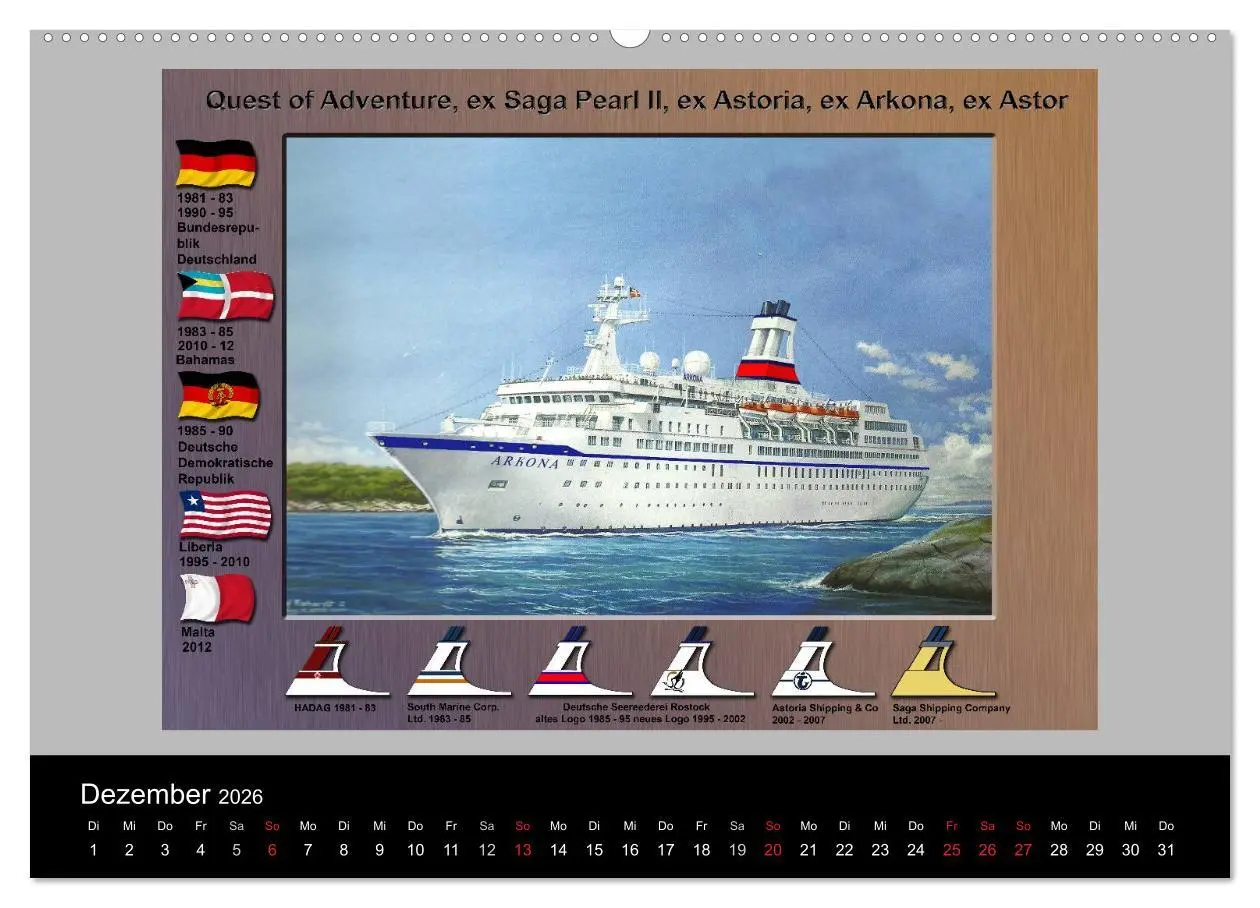 Bild: 9783516174182 | Schiffe im Spiegel ihrer Zeit (Wandkalender 2026 DIN A2 quer),...