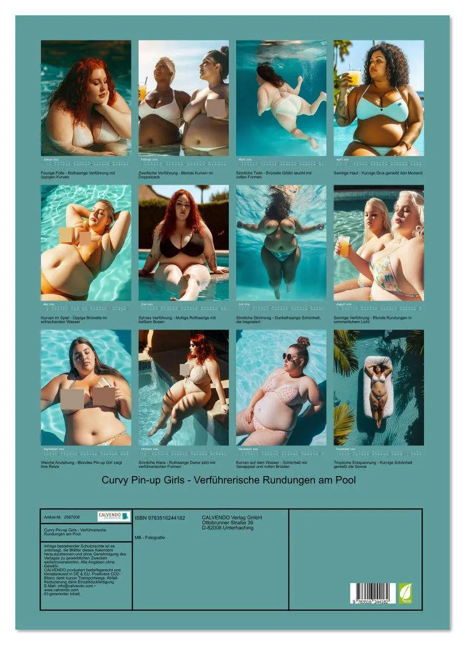 Bild: 9783516244182 | Curvy Pin-up Girls - Verführerische Rundungen am Pool (Wandkalender...