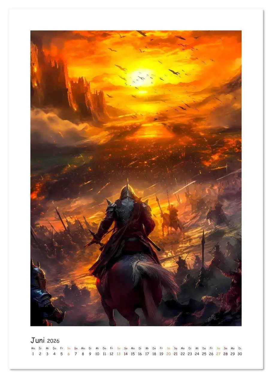 Bild: 9783516314182 | Die Drachenschlacht (hochwertiger Premium Wandkalender 2026 DIN A2...