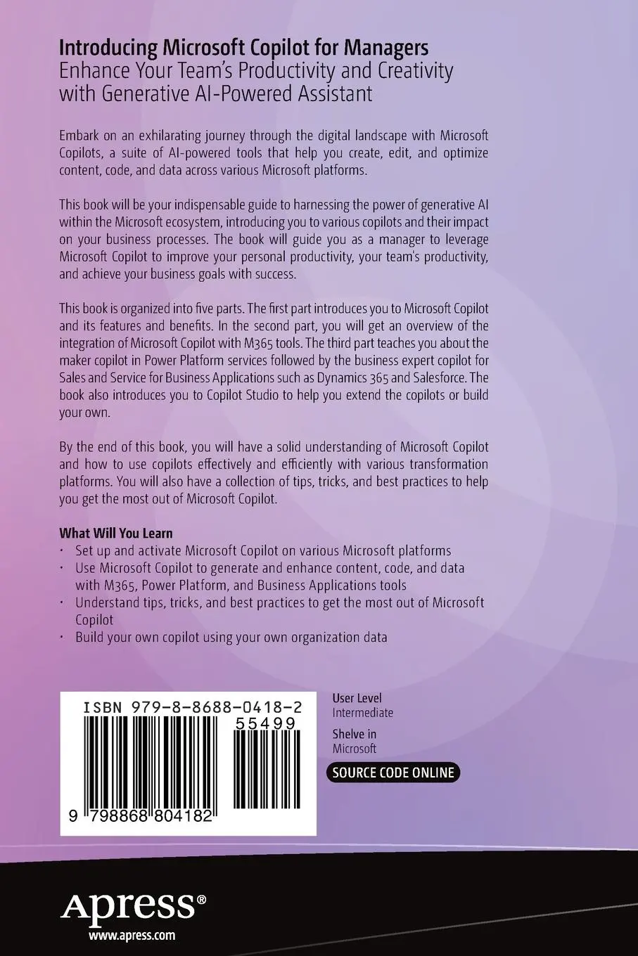Rückseite: 9798868804182 | Introducing Microsoft Copilot for Managers | Adeel Khan | Taschenbuch