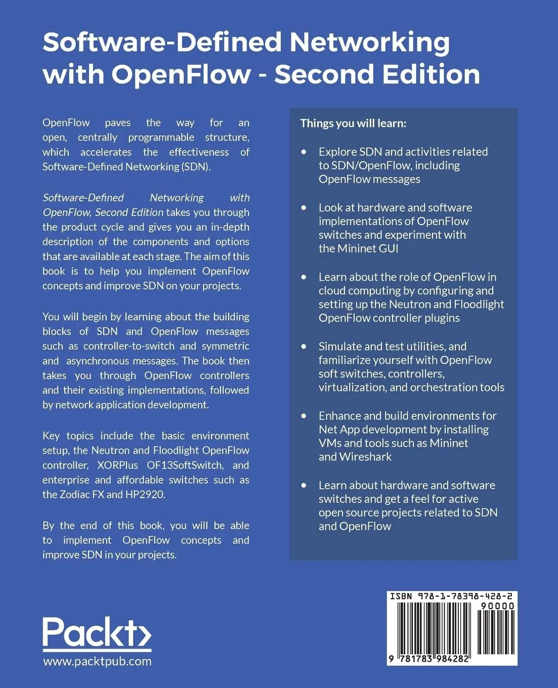 Rückseite: 9781783984282 | Software-Defined Networking with OpenFlow - Second Edition | Buch