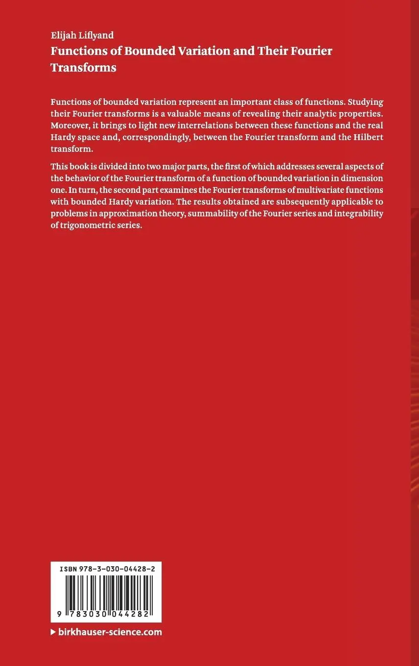 Rückseite: 9783030044282 | Functions of Bounded Variation and Their Fourier Transforms | Liflyand