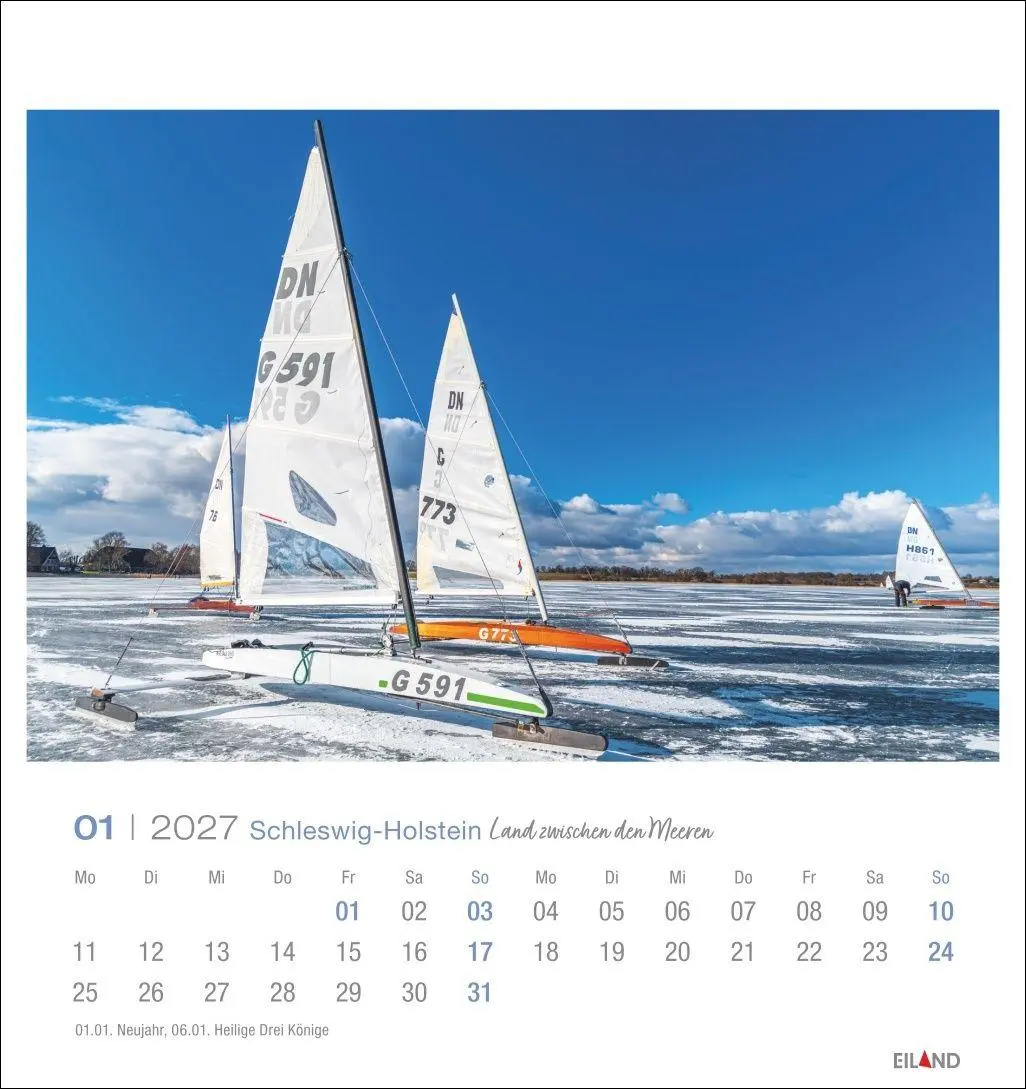 Bild: 9783964024282 | Schleswig-Holstein Postkartenkalender 2027 - Land zwischen den Meeren