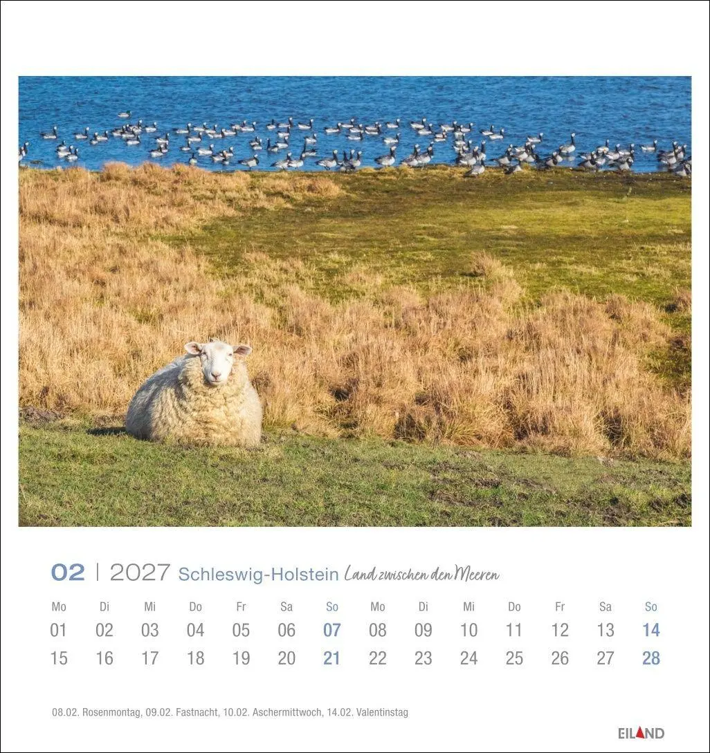 Bild: 9783964024282 | Schleswig-Holstein Postkartenkalender 2027 - Land zwischen den Meeren