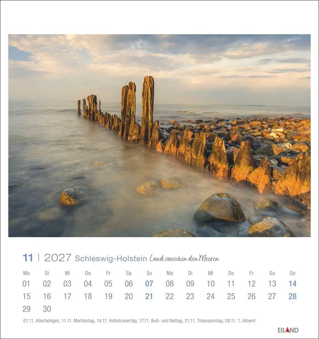 Bild: 9783964024282 | Schleswig-Holstein Postkartenkalender 2027 - Land zwischen den Meeren