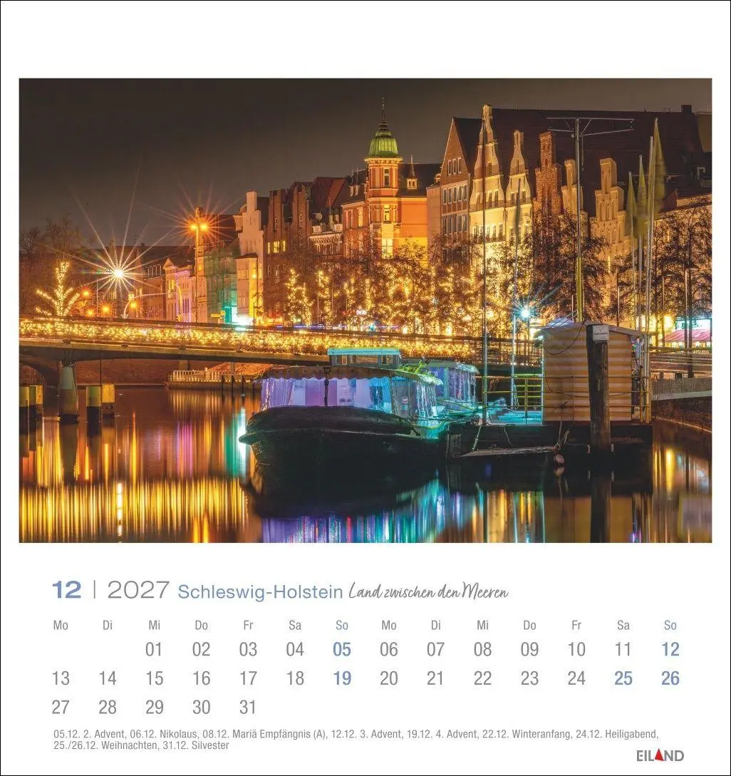 Bild: 9783964024282 | Schleswig-Holstein Postkartenkalender 2027 - Land zwischen den Meeren