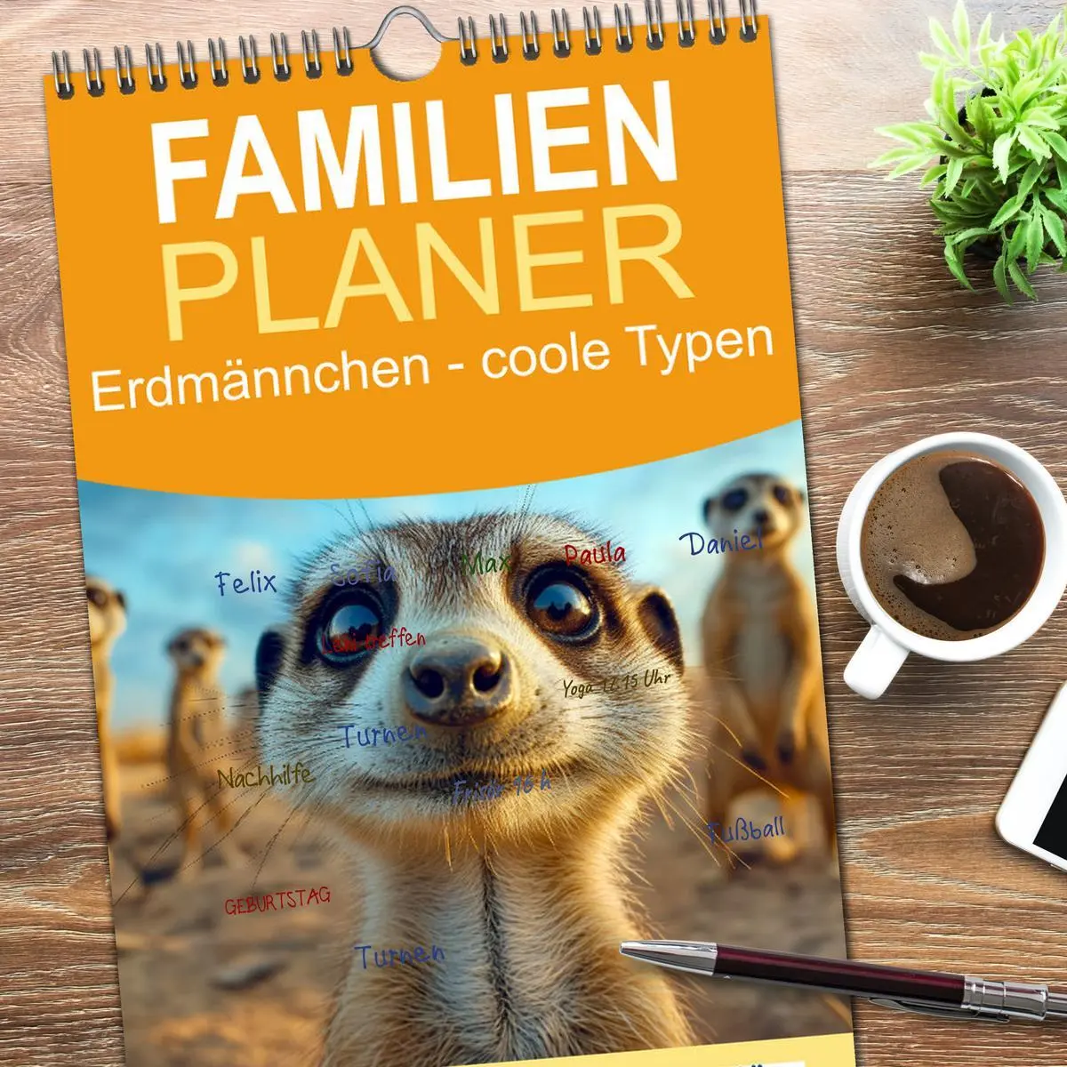 Bild: 9783516604382 | Familienplaner 2026 - Erdmännchen - coole Typen mit 5 Spalten...