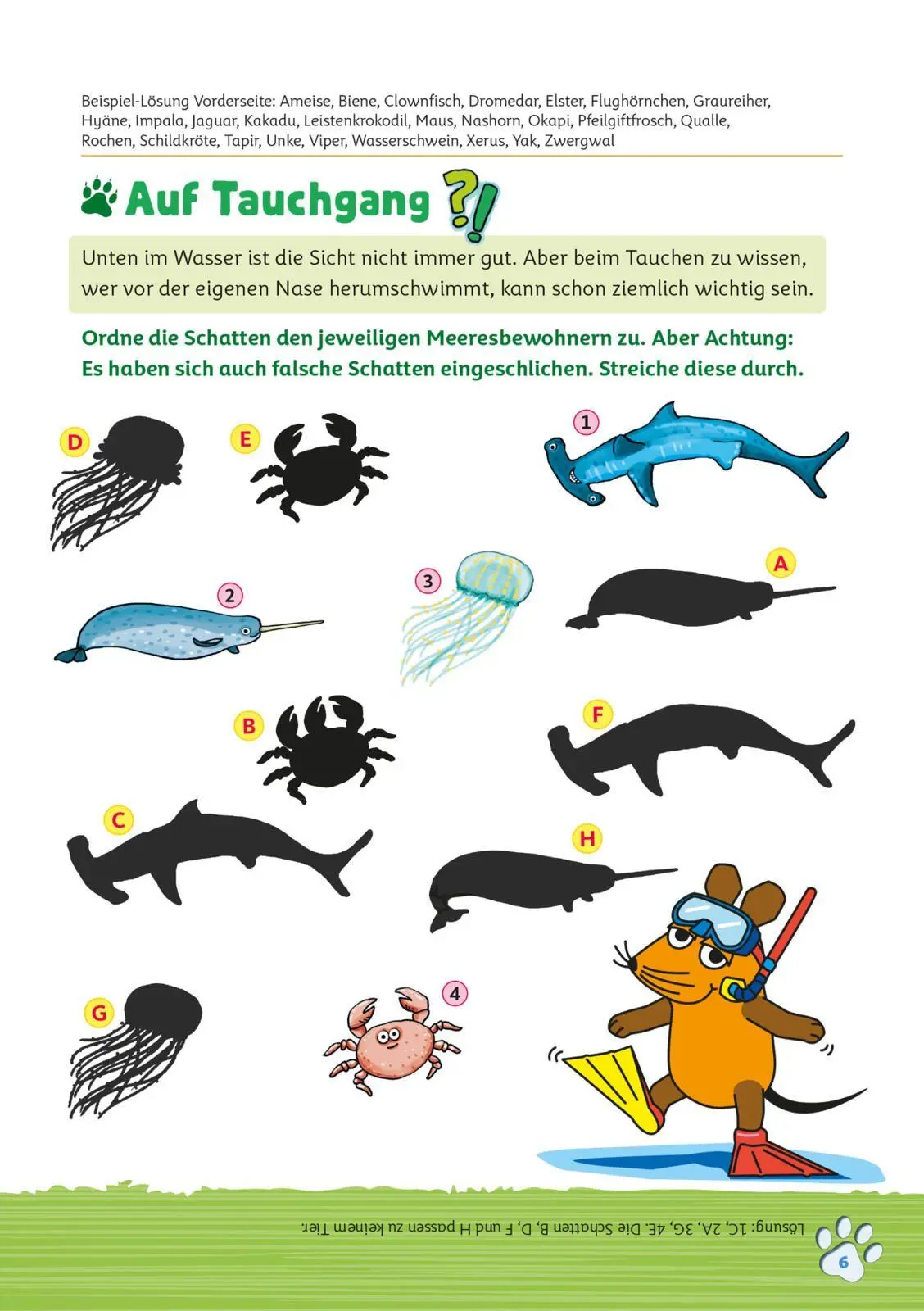 Bild: 9783551254382 | Frag doch mal ... die Maus: Mein Rätselblock mit der Maus- Wilde Tiere