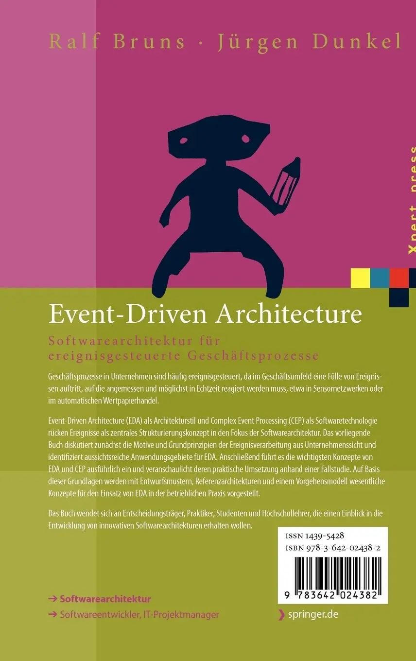 Rückseite: 9783642024382 | Event-Driven Architecture | Jürgen Dunkel (u. a.) | Buch | xvi | 2010