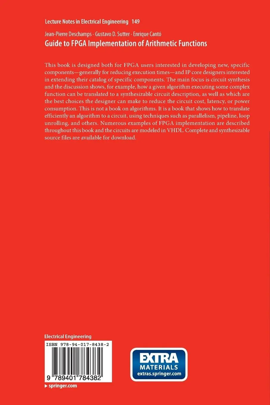 Rückseite: 9789401784382 | Guide to FPGA Implementation of Arithmetic Functions | Taschenbuch