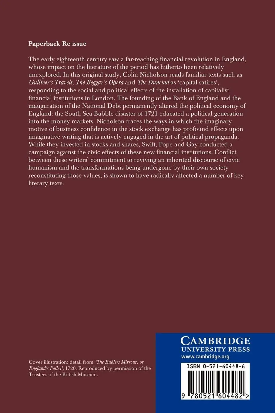 Rückseite: 9780521604482 | Writing and the Rise of Finance | Colin Nicholson | Taschenbuch | 2004