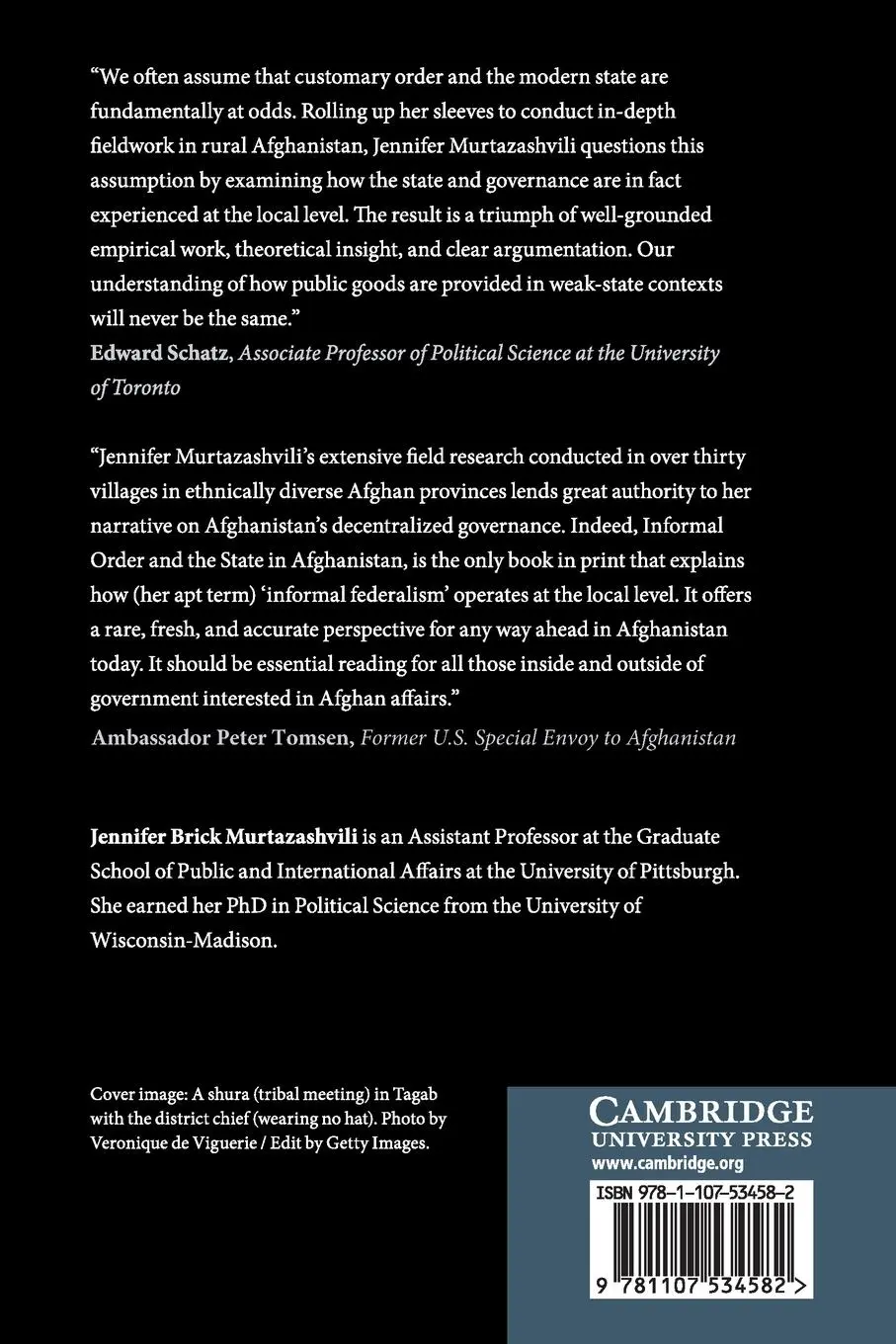 Rückseite: 9781107534582 | Informal Order and the State in Afghanistan | Murtazashvili | Buch
