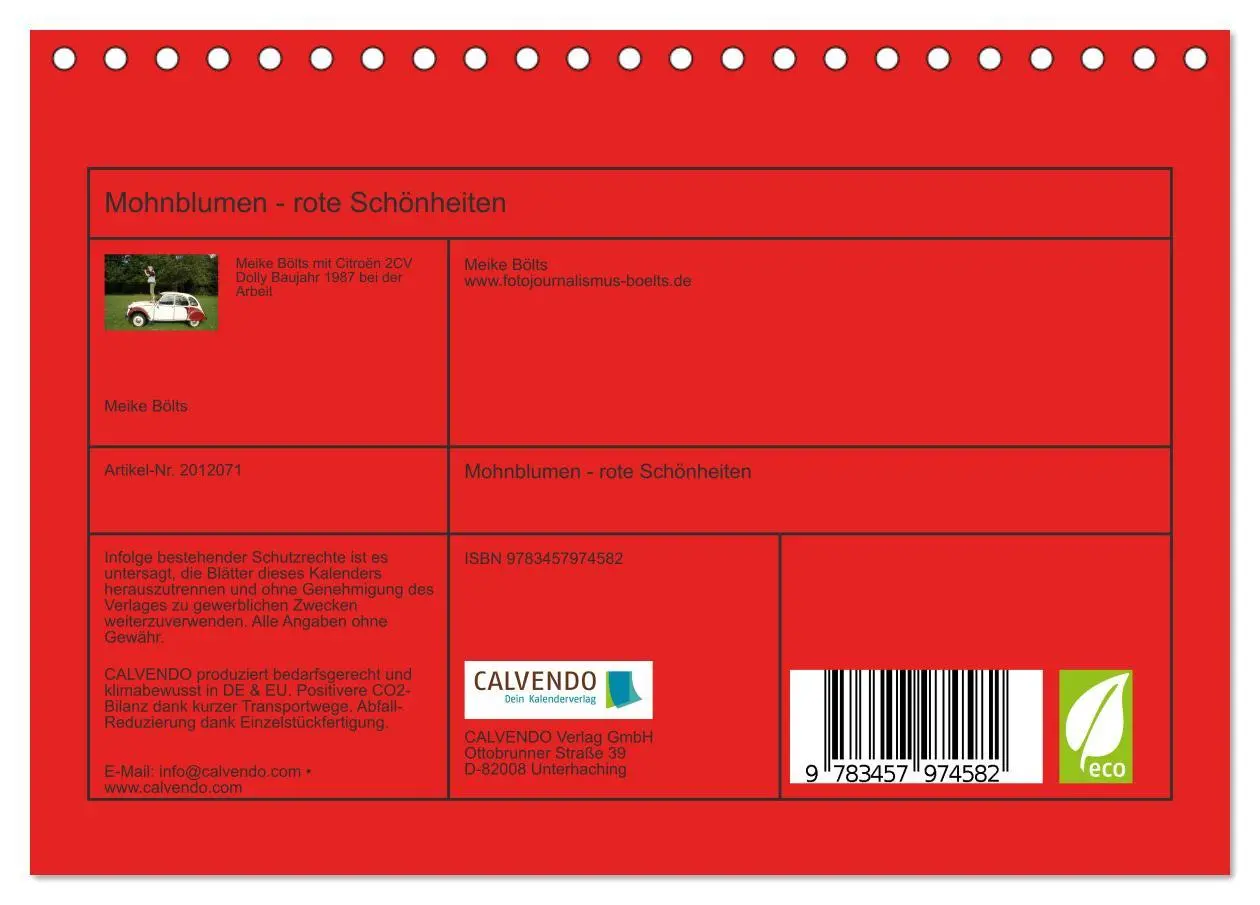 Bild: 9783457974582 | Mohnblumen - rote Schönheiten (Tischkalender 2026 DIN A5 quer),...