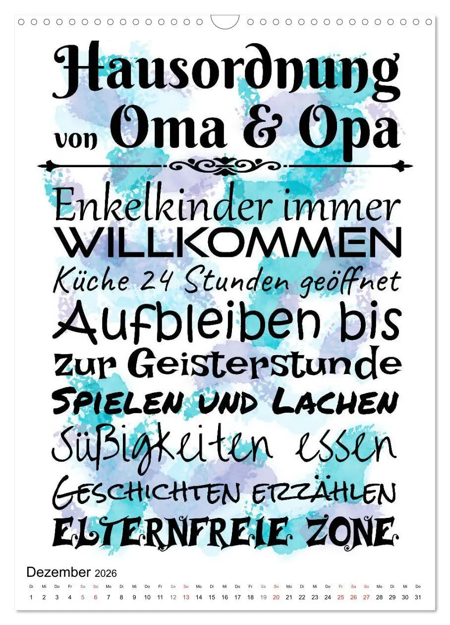 Bild: 9783516374582 | Oma und Opa, die Helden unserer Kindheit (Wandkalender 2026 DIN A3...
