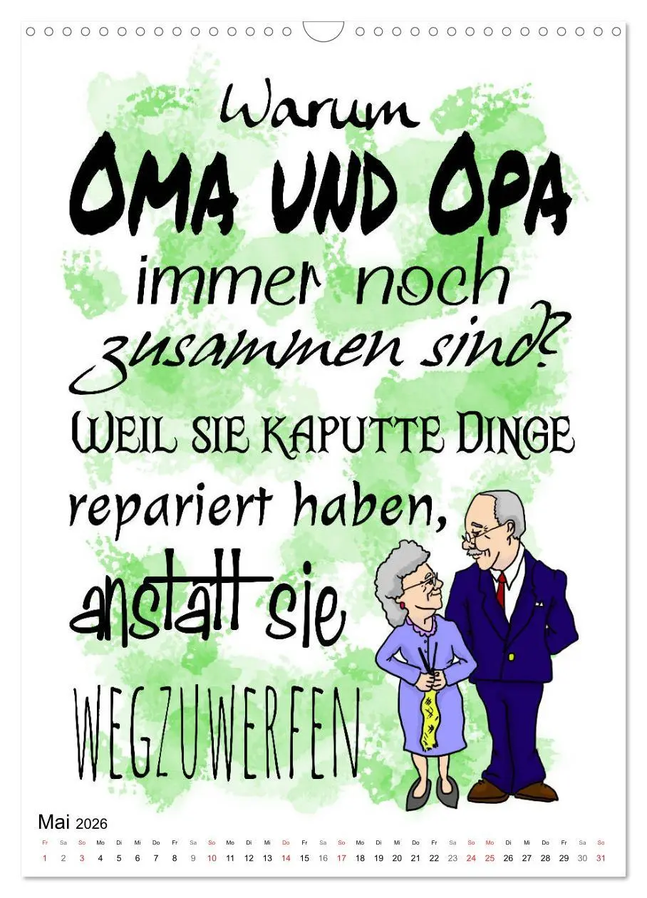 Bild: 9783516374582 | Oma und Opa, die Helden unserer Kindheit (Wandkalender 2026 DIN A3...