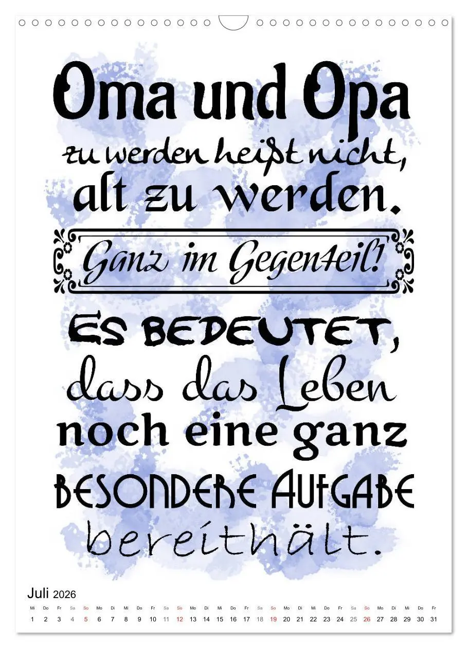 Bild: 9783516374582 | Oma und Opa, die Helden unserer Kindheit (Wandkalender 2026 DIN A3...