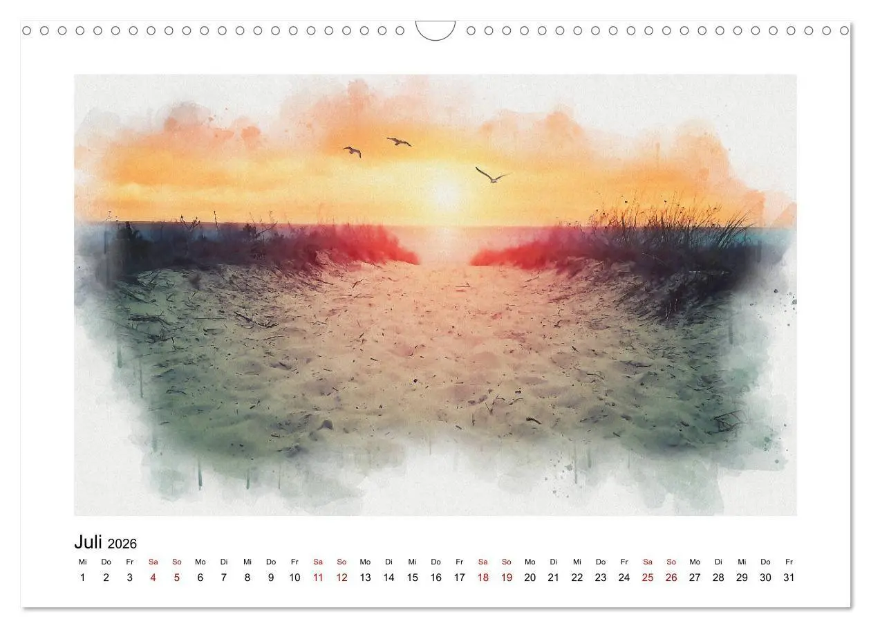 Bild: 9783516684582 | Ostsee Aquarelle (Wandkalender 2026 DIN A3 quer), CALVENDO...