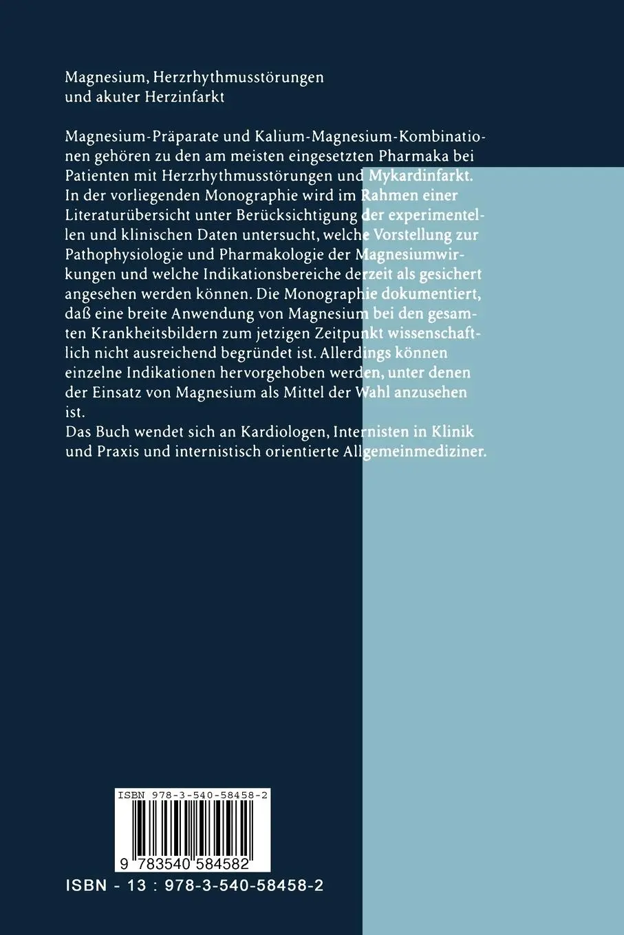 Rückseite: 9783540584582 | Magnesium, Herzrhythmusstörungen und akuter Herzinfarkt | Taschenbuch