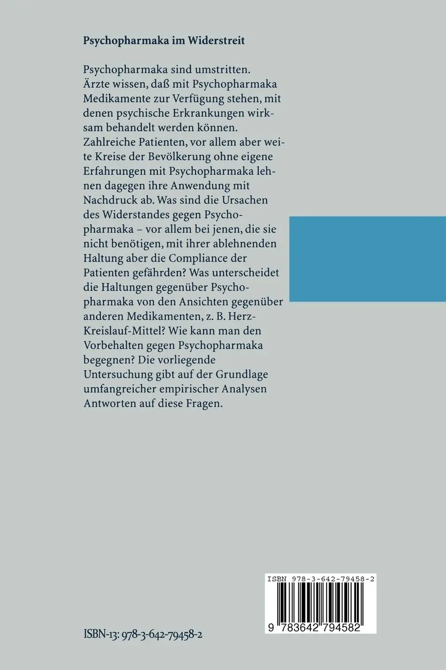 Rückseite: 9783642794582 | Psychopharmaka im Widerstreit | Hans M. Keplinger (u. a.) | Buch