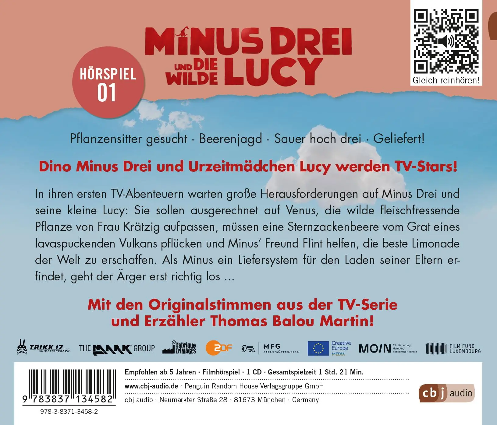 Bild: 9783837134582 | Minus Drei und die wilde Lucy - TV Hörspiel 01 | Ute Krause | Audio-CD