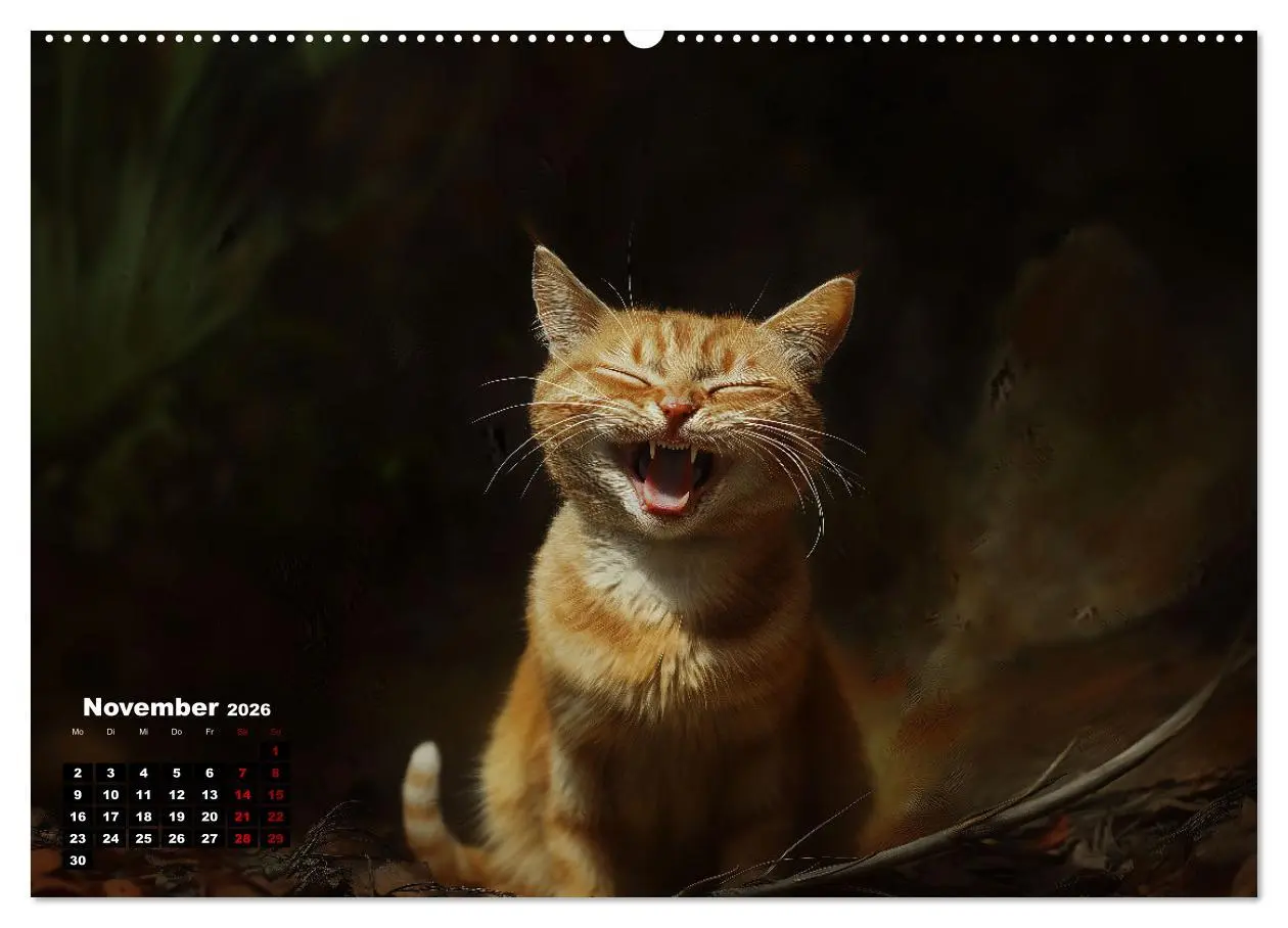 Bild: 9783457344682 | Auch Katzen lachen gern (Wandkalender 2026 DIN A2 quer), CALVENDO...