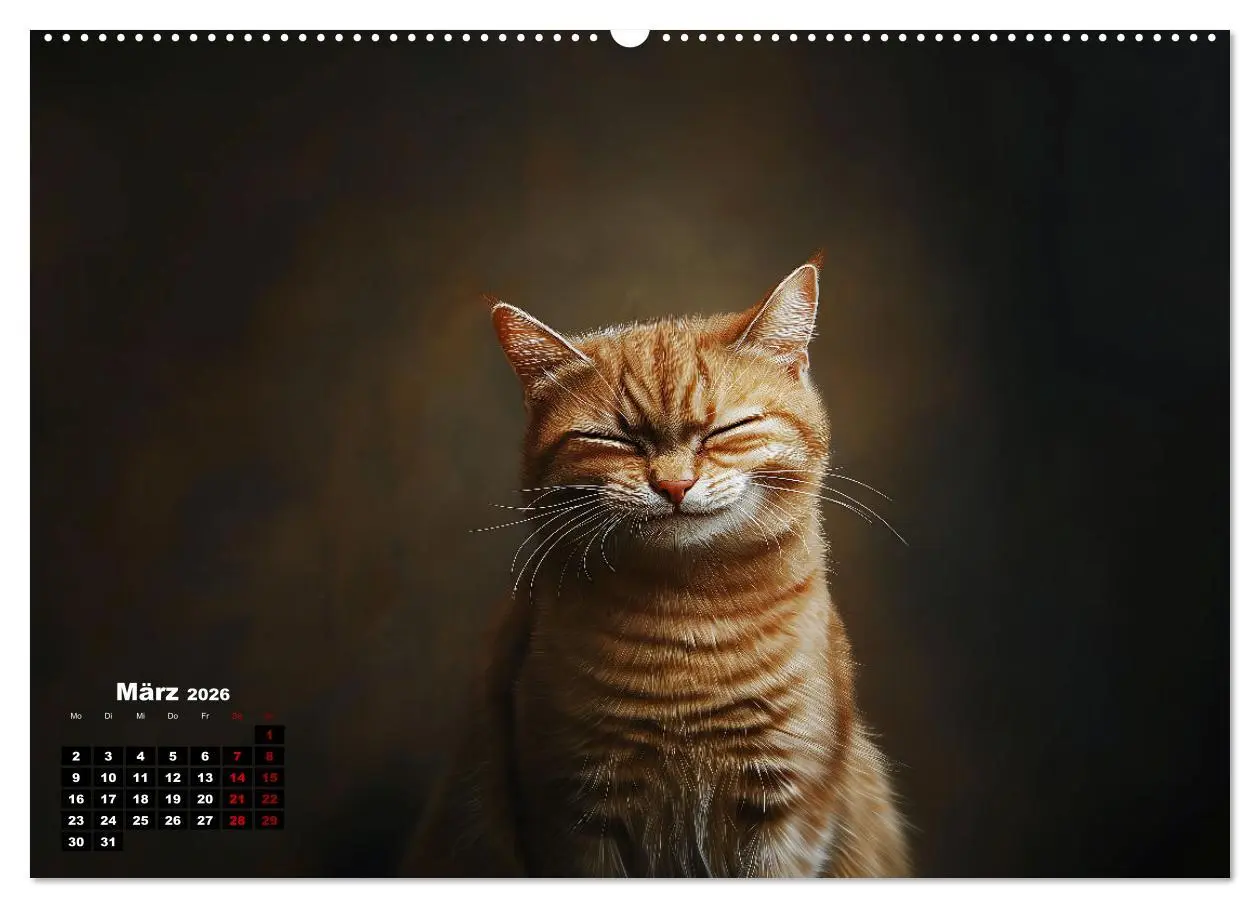 Bild: 9783457344682 | Auch Katzen lachen gern (Wandkalender 2026 DIN A2 quer), CALVENDO...