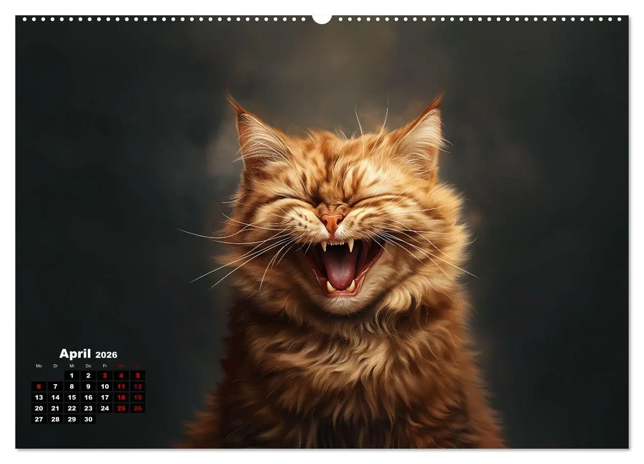 Bild: 9783457344682 | Auch Katzen lachen gern (Wandkalender 2026 DIN A2 quer), CALVENDO...