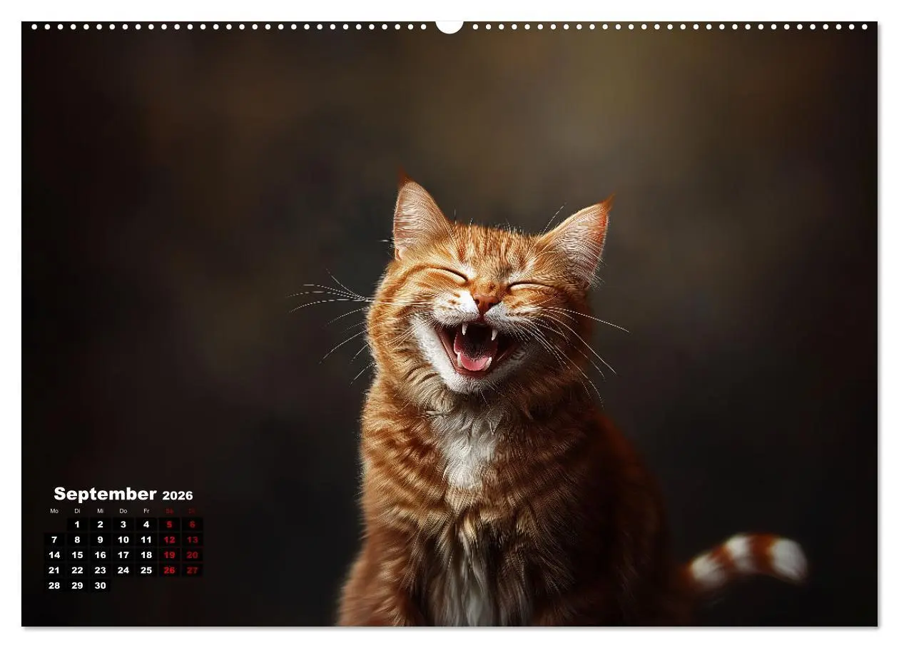 Bild: 9783457344682 | Auch Katzen lachen gern (Wandkalender 2026 DIN A2 quer), CALVENDO...