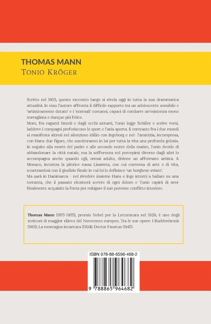 Rückseite: 9788865964682 | TONIO KROGER | Thomas Mann | Taschenbuch | Kartoniert / Broschiert