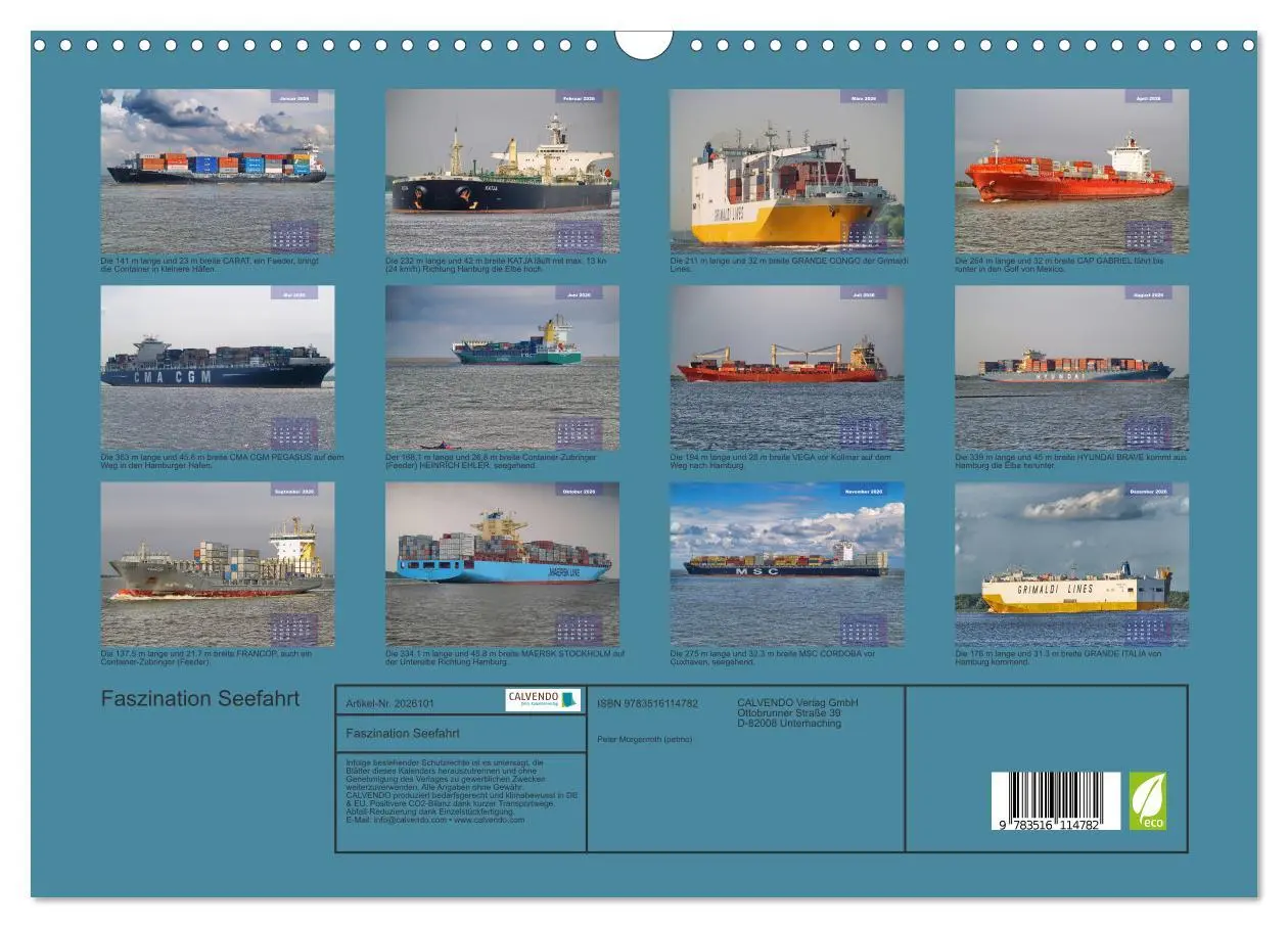 Bild: 9783516114782 | Faszination Seefahrt (Wandkalender 2026 DIN A3 quer), CALVENDO...