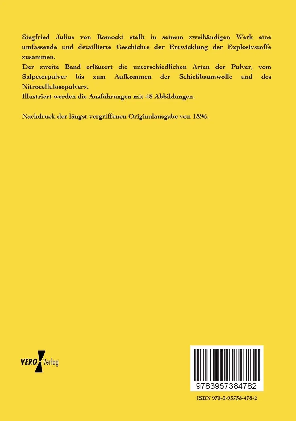 Rückseite: 9783957384782 | Geschichte der Explosivstoffe | Siegfried J. von Romocki | Taschenbuch