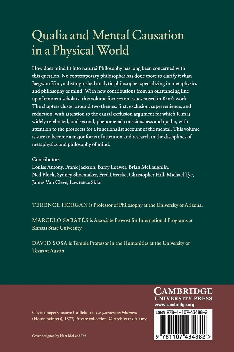 Rückseite: 9781107434882 | Qualia and Mental Causation in a Physical World | Horgan (u. a.)