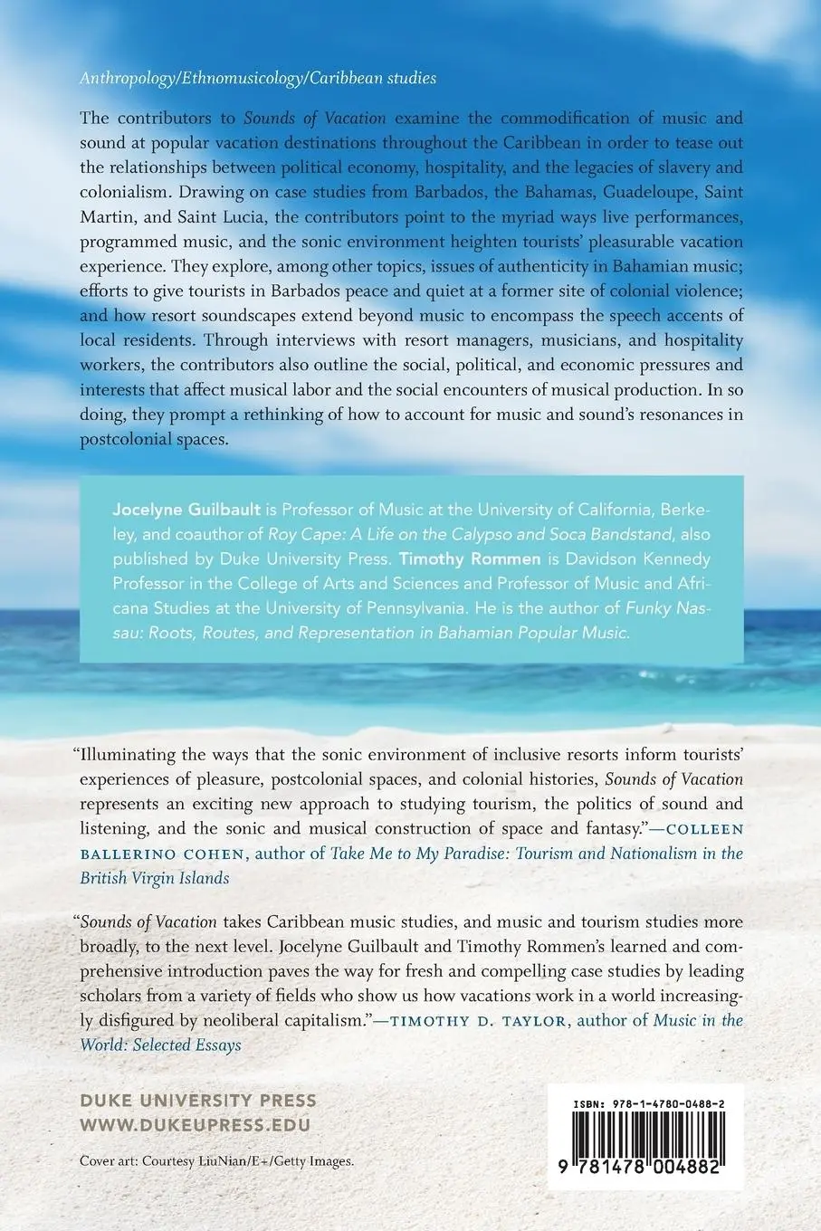 Rückseite: 9781478004882 | Sounds of Vacation | Political Economies of Caribbean Tourism | Buch