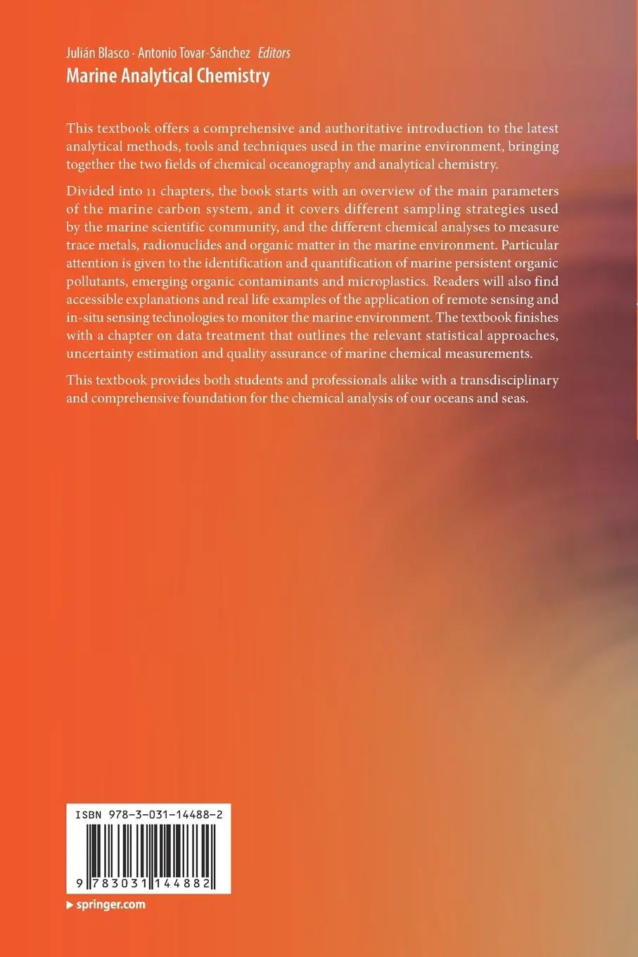 Rückseite: 9783031144882 | Marine Analytical Chemistry | Antonio Tovar-Sánchez (u. a.) | Buch