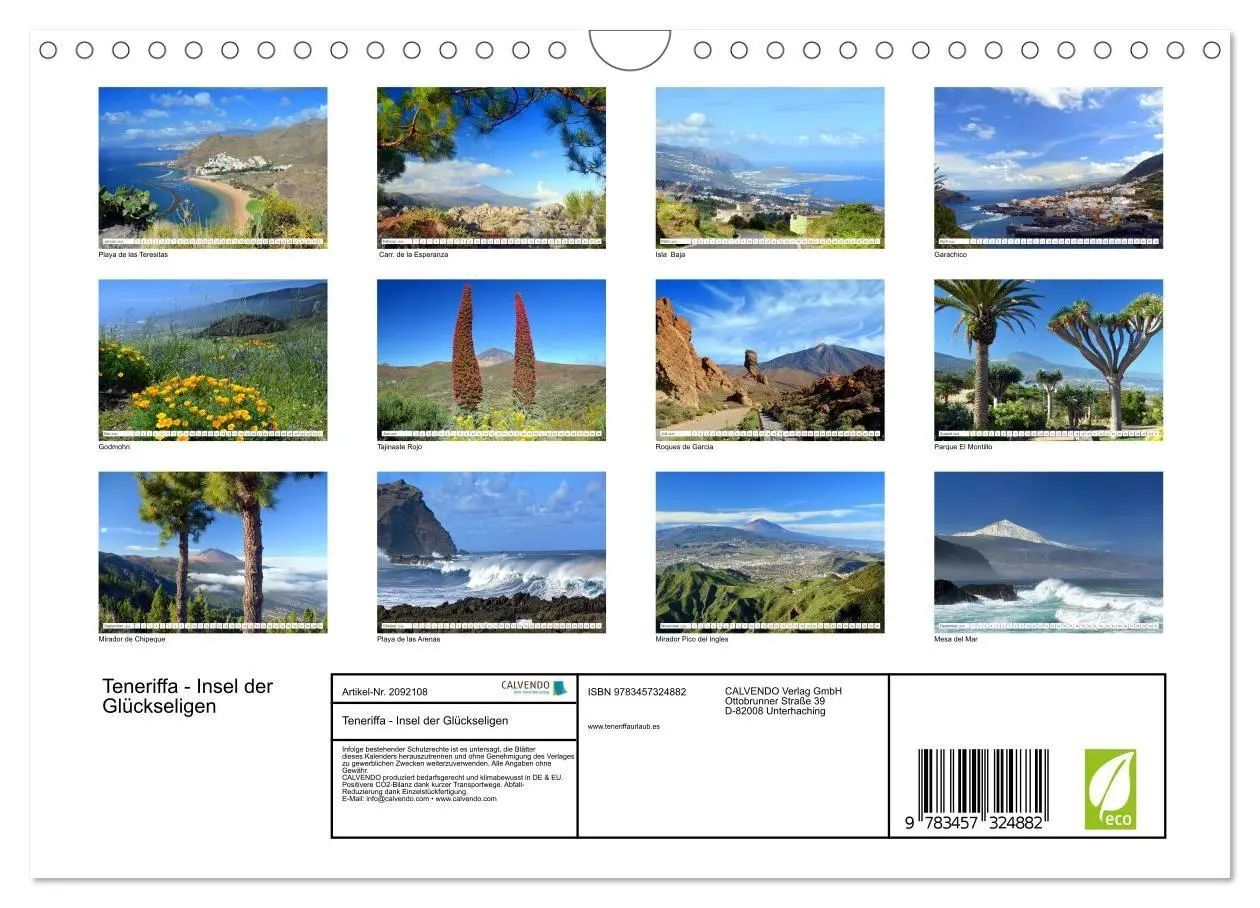 Bild: 9783457324882 | Teneriffa - Insel der Glückseligen (Wandkalender 2026 DIN A4 quer),...