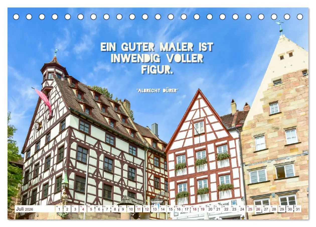 Bild: 9783457564882 | Nürnberg mit Zitaten von Albrecht Dürer (Tischkalender 2026 DIN A5...