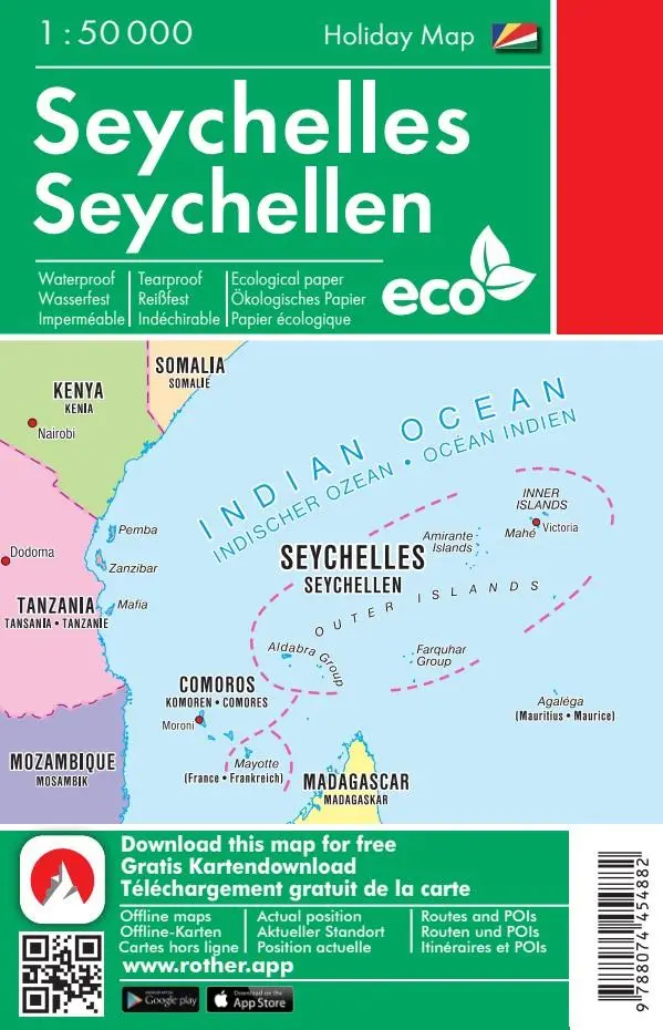 Rückseite: 9788074454882 | Seychellen, Freizeitkarte 1 : 50 000 | (Land-)Karte | Deutsch | 2020
