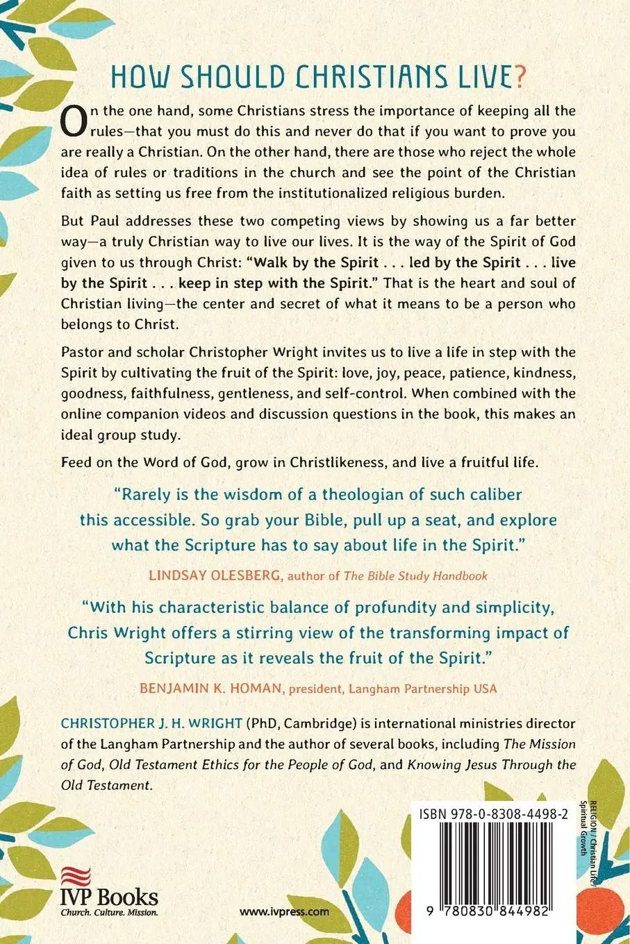 Rückseite: 9780830844982 | Cultivating the Fruit of the Spirit | Growing in Christlikeness | Buch
