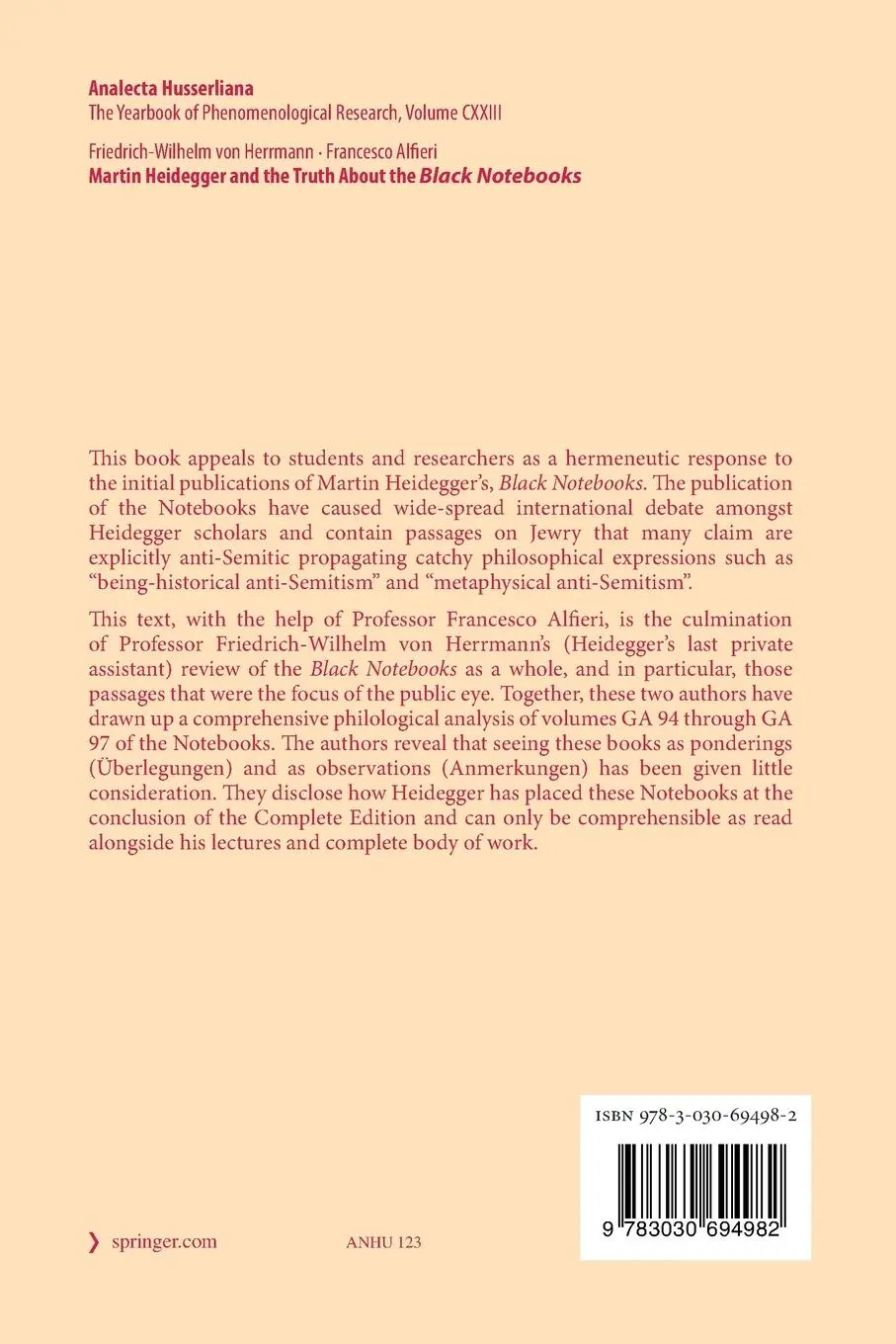 Rückseite: 9783030694982 | Martin Heidegger and the Truth About the Black Notebooks | Taschenbuch