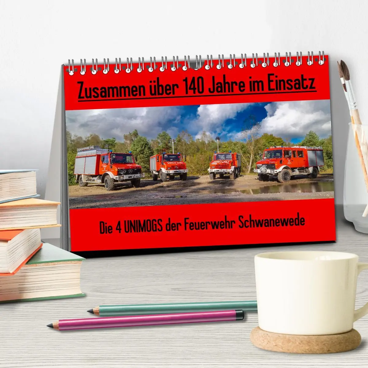 Bild: 9783457554982 | Die 4 UNIMOGS der Feuerwehr Schwanewede (Tischkalender 2026 DIN A5...
