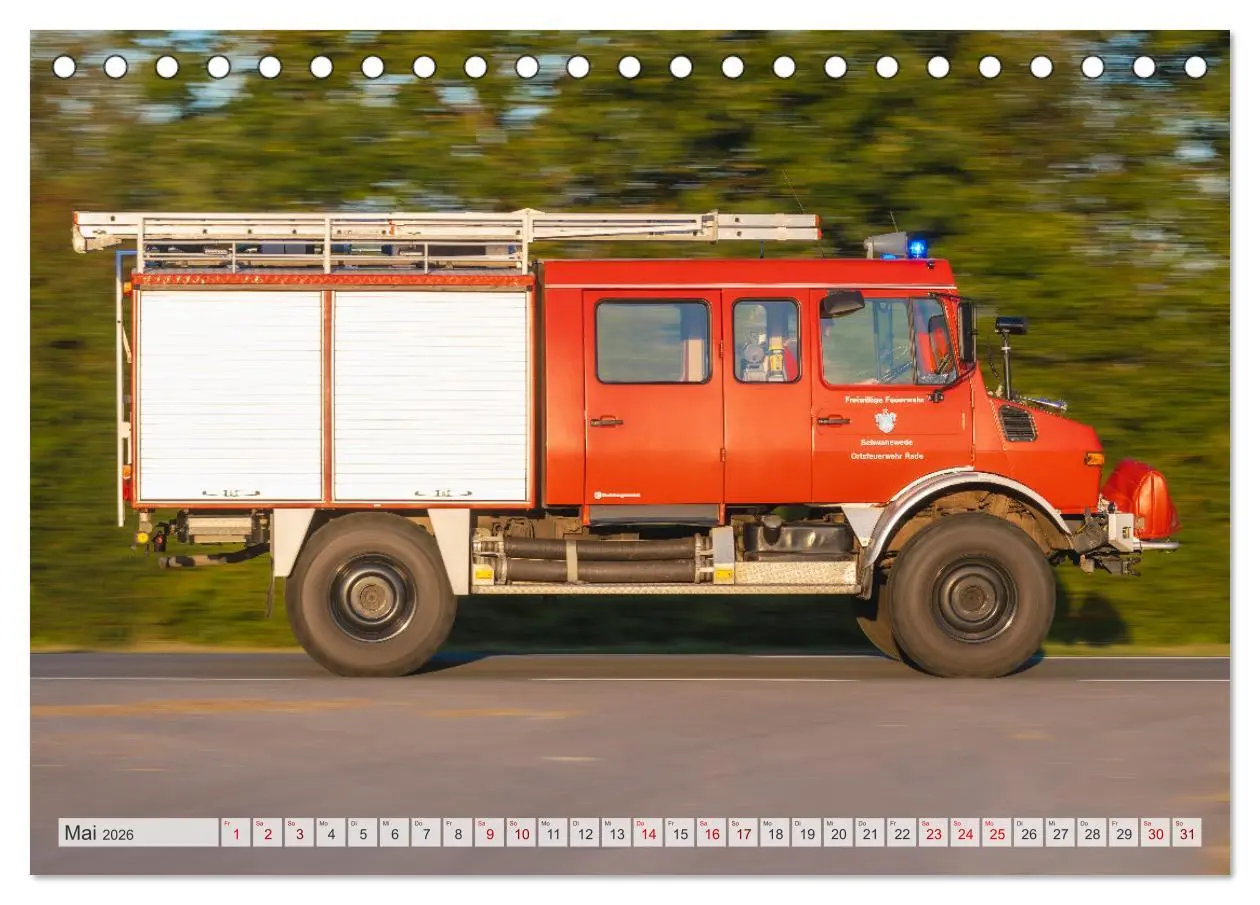 Bild: 9783457554982 | Die 4 UNIMOGS der Feuerwehr Schwanewede (Tischkalender 2026 DIN A5...